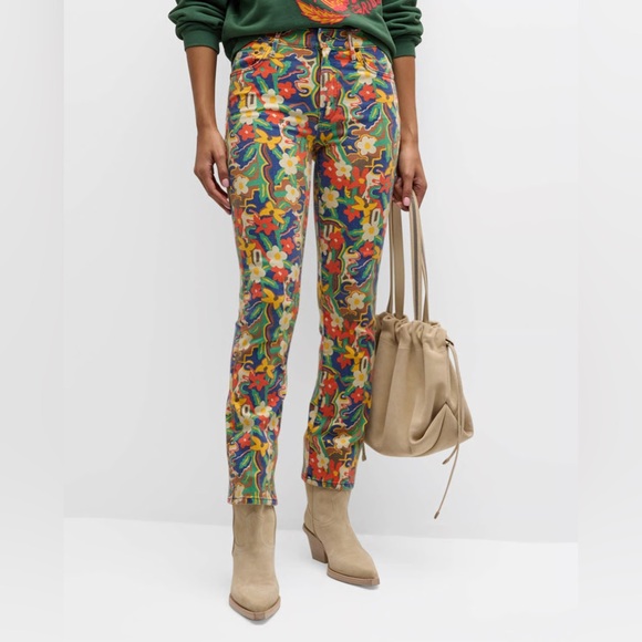 Mother Jeans The Insider Flood Cosmic Bloom Funky Multicolor NWT Size 26 - Picture 1 of 16